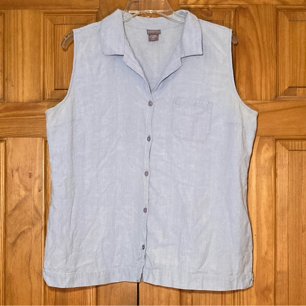 GUC Laura Scott Vintage 90s Top Sleeveless Blouse Blue Size XL